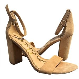 Sam Edelman nude size 8 strappy heels dressy open toe leather heel